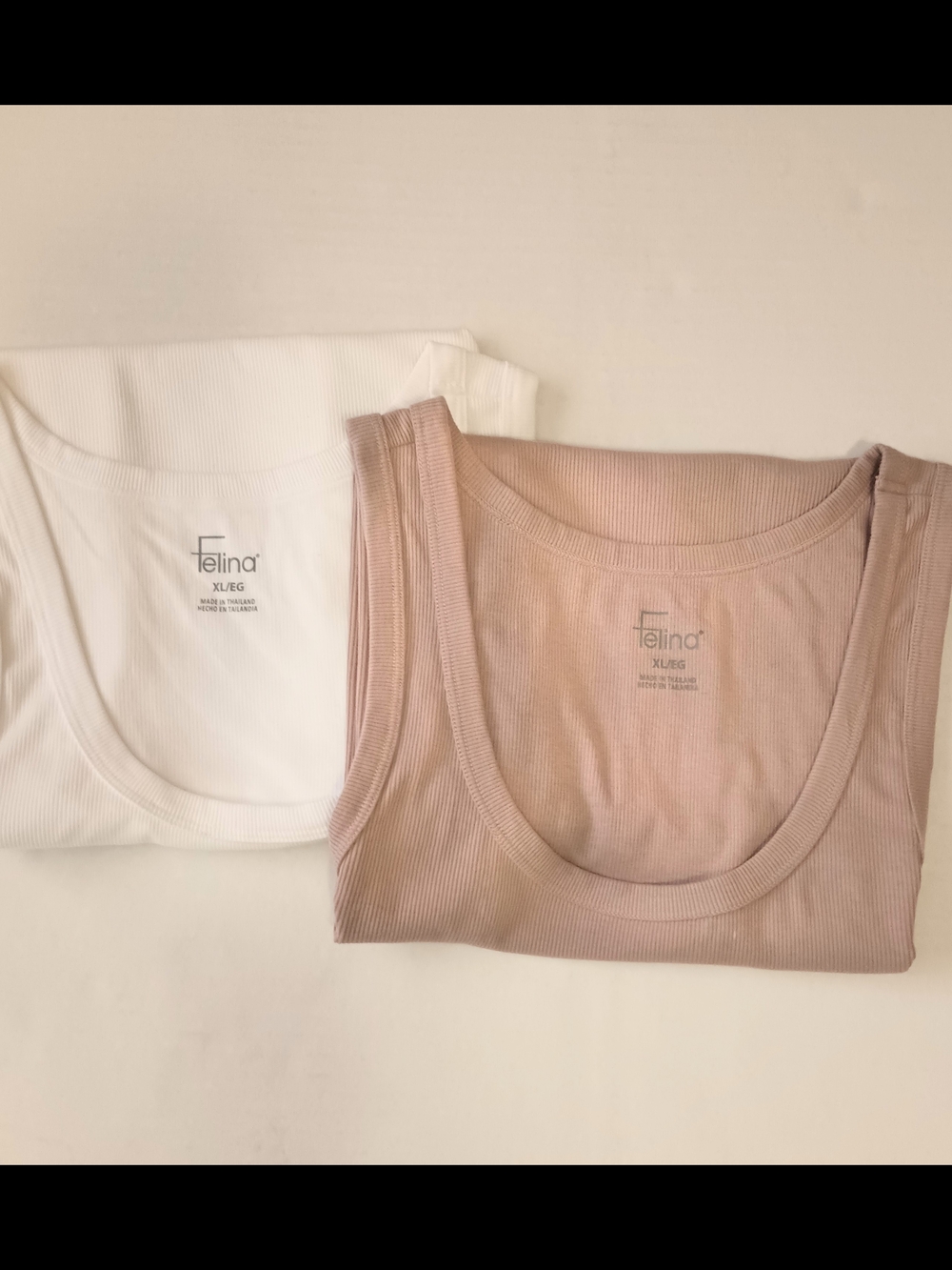 Felina Two Piece Set Ribbed Square-Neck Tank. - Picture 4 of 7